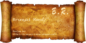 Brunyai René névjegykártya